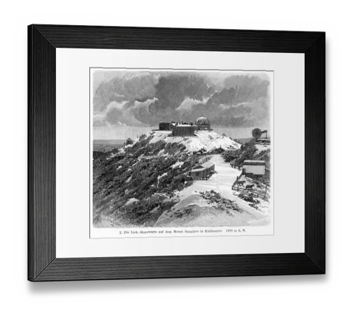 Framed Print : Mount Hamilton Observatory engraving 1895 Framed Print : Mount Hamilton Observatory engraving 1895