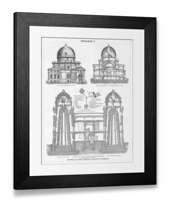 Framed Print : Strasbourg Observatory engraving 1895 Framed Print : Strasbourg Observatory engraving 1895