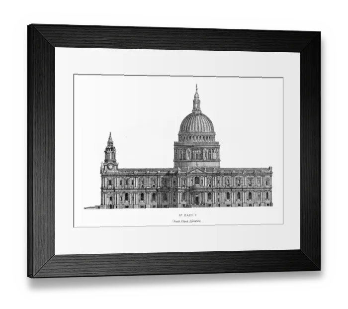 Framed Print : St. Paul cathedral engraving 1878 Framed Print : St. Paul cathedral engraving 1878