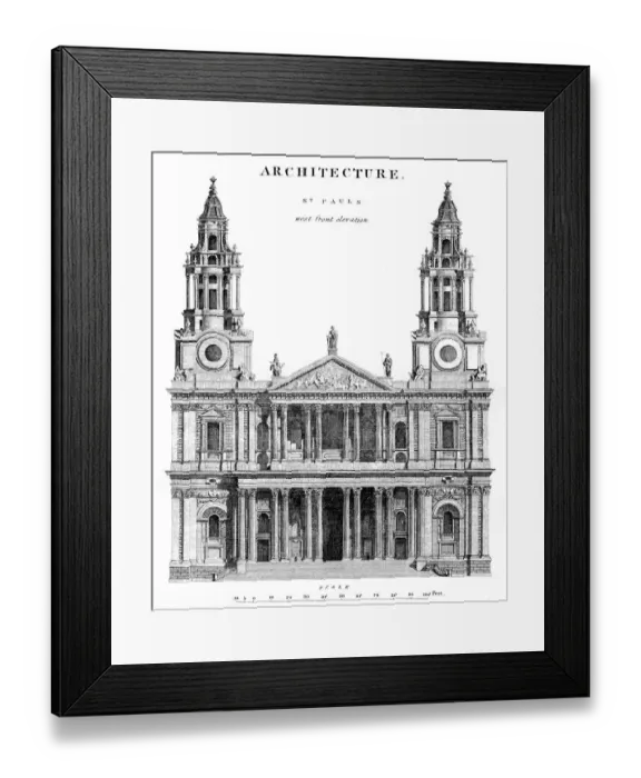 Framed Print : St. Pauls Cathedral engraving 1878 Framed Print : St. Pauls Cathedral engraving 1878