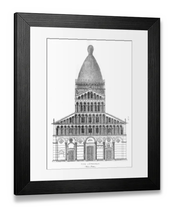 Framed Print : Pisa cathedral engraving 1878 Framed Print : Pisa cathedral engraving 1878