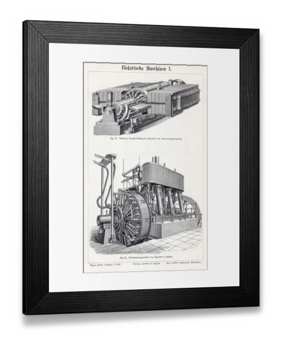 Framed Print : Electric machine engraving 1895 Framed Print : Electric machine engraving 1895