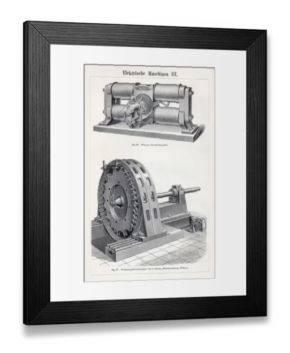 Framed Print : Electric machine engraving 1895 Framed Print : Electric machine engraving 1895
