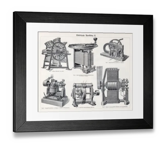 Framed Print : Electric machine engraving 1895 Framed Print : Electric machine engraving 1895