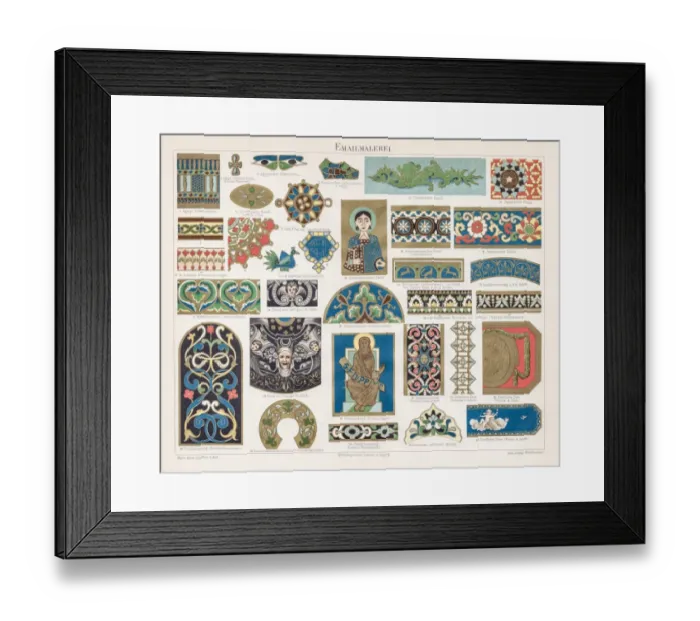 Framed Print : Enamel painting chromolithograph 1895 Framed Print : Enamel painting chromolithograph 1895