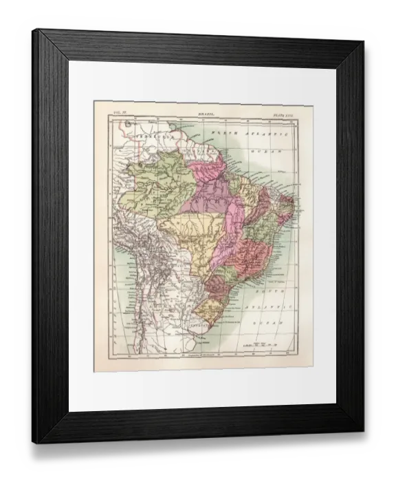 Framed Print : Brazil engraving 1877 Framed Print : Brazil engraving 1877