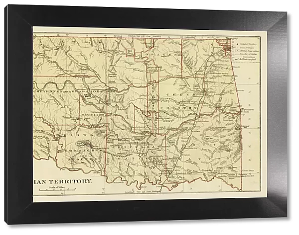 USA indian territories map 1881