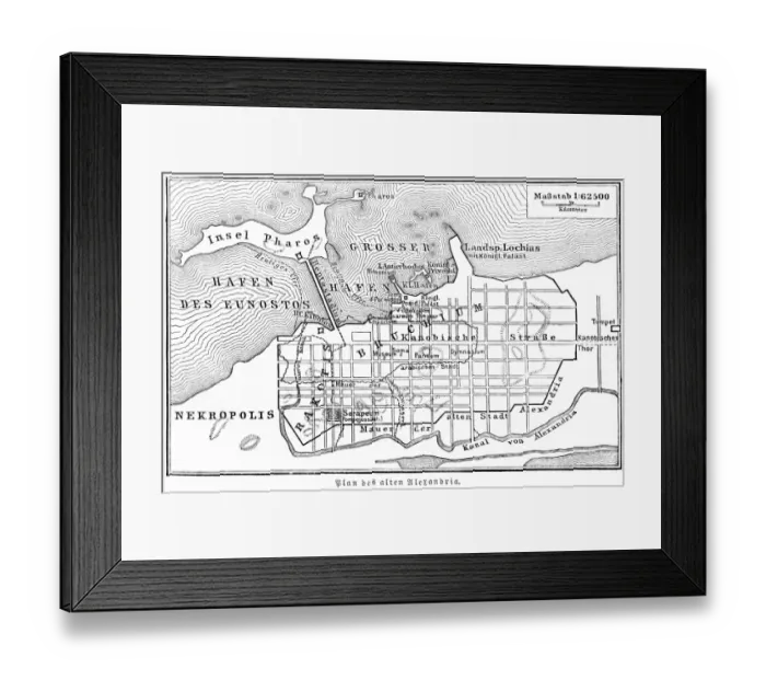 Framed Print : Plan of the old city Alexandria 1895 Framed Print : Plan of the old city Alexandria 1895