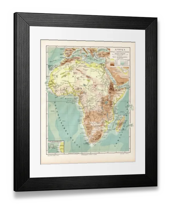 Framed Print : Africa political map 1895 Framed Print : Africa political map 1895