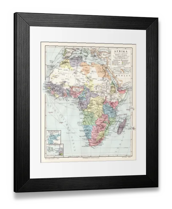 Framed Print : Africa political map 1895 Framed Print : Africa political map 1895