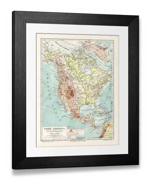 Framed Print : North America geological map 1895 Framed Print : North America geological map 1895