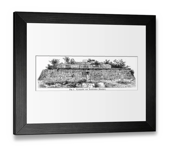 Framed Print : Antique pyramid in Mexico 1895 Framed Print : Antique pyramid in Mexico 1895
