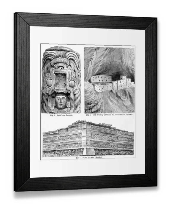 Framed Print : Anceitn american art engraving 1895