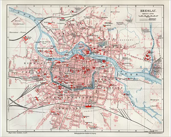 Wroclaw city map 1895