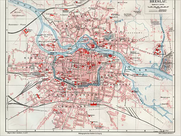 Wroclaw city map 1895