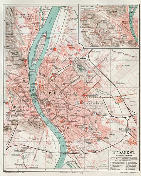 Budapest city map 1895