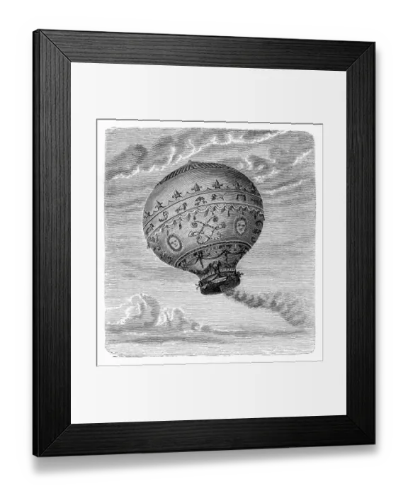 Framed Print : Aerostat of Rozier engraving 1881 Framed Print : Aerostat of Rozier engraving 1881