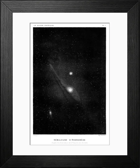 Framed Print : Andromeda nebulose engraving 1881 Framed Print : Andromeda nebulose engraving 1881