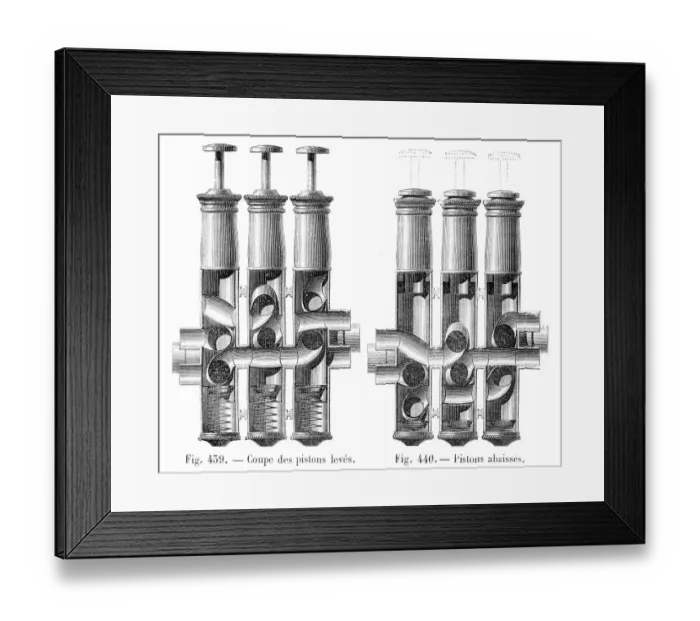 Framed Print : Trumpet pistons engraving 1881 Framed Print : Trumpet pistons engraving 1881