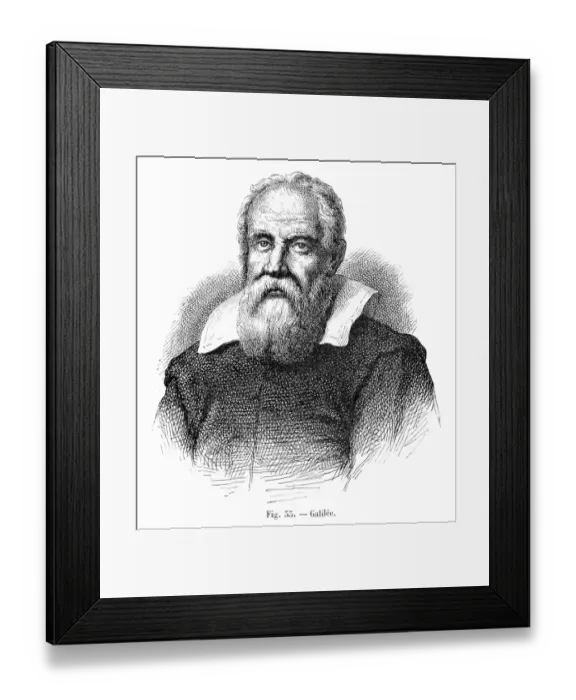 Framed Print : Galileo Galilei engraving 1881 Framed Print : Galileo Galilei engraving 1881