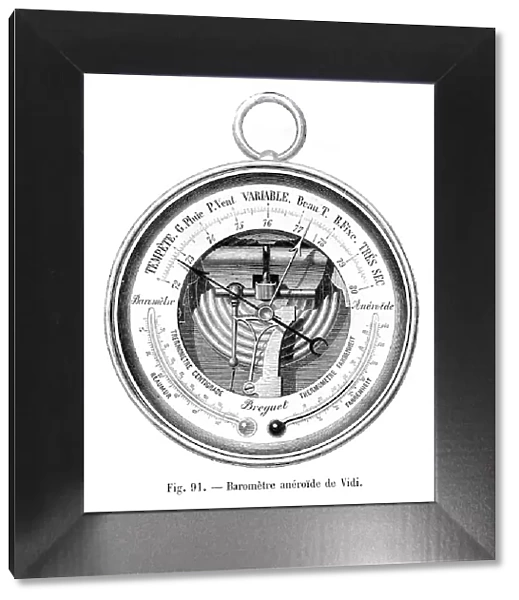 Aneroid barometer engraving 1881