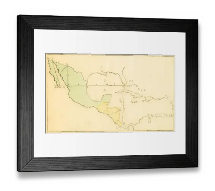 Framed Print : Central America and West Indies map 1875 Framed Print : Central America and West Indies map 1875