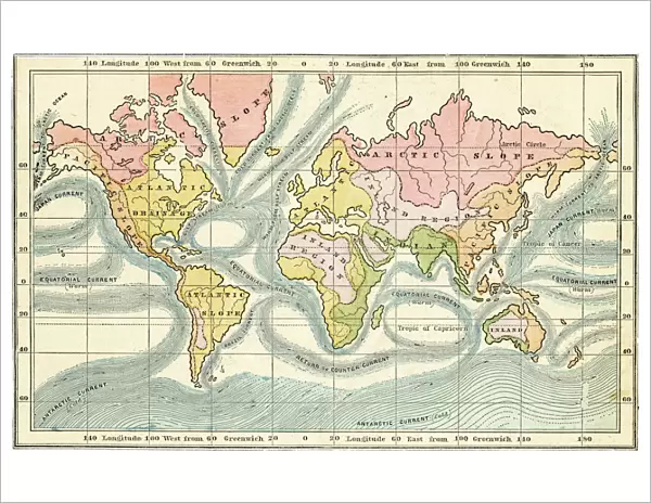 Ocean currents map 1875