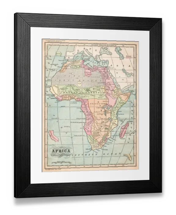 Framed Print : Africa map 1875