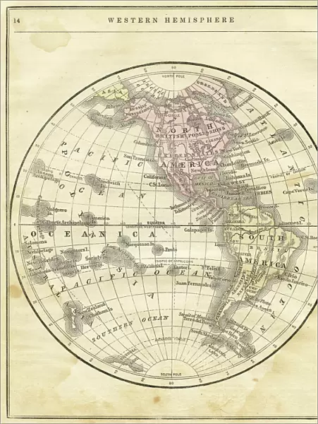 Western Hemisphere map 1856