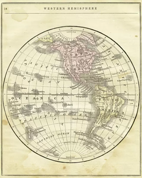 Western Hemisphere map 1856
