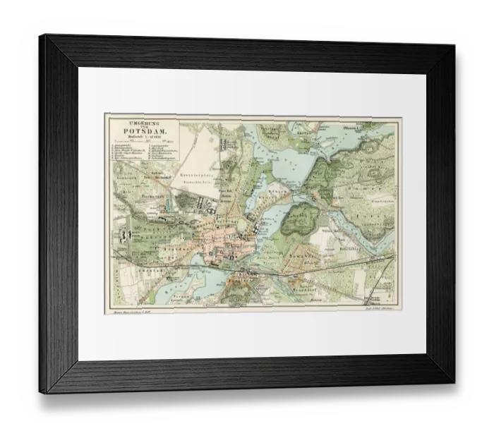 Framed Print : Postdam map 1896 Framed Print : Postdam map 1896