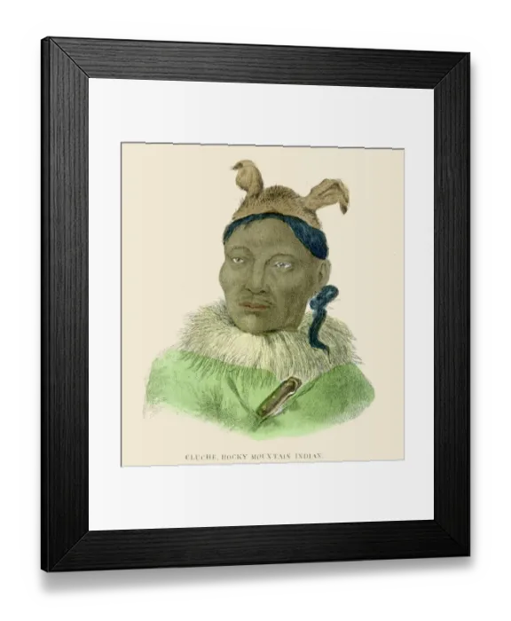 Framed Print : Rocky mountain indian illustration 1859 Framed Print : Rocky mountain indian illustration 1859
