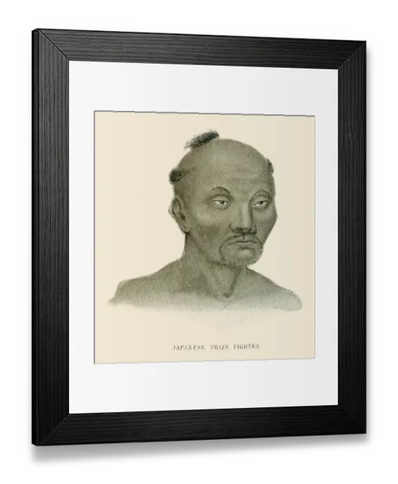 Framed Print : Japanese fighter illustration 1859 Framed Print : Japanese fighter illustration 1859