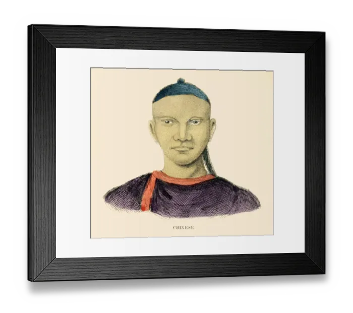 Framed Print : Chinese man illustration 1859 Framed Print : Chinese man illustration 1859