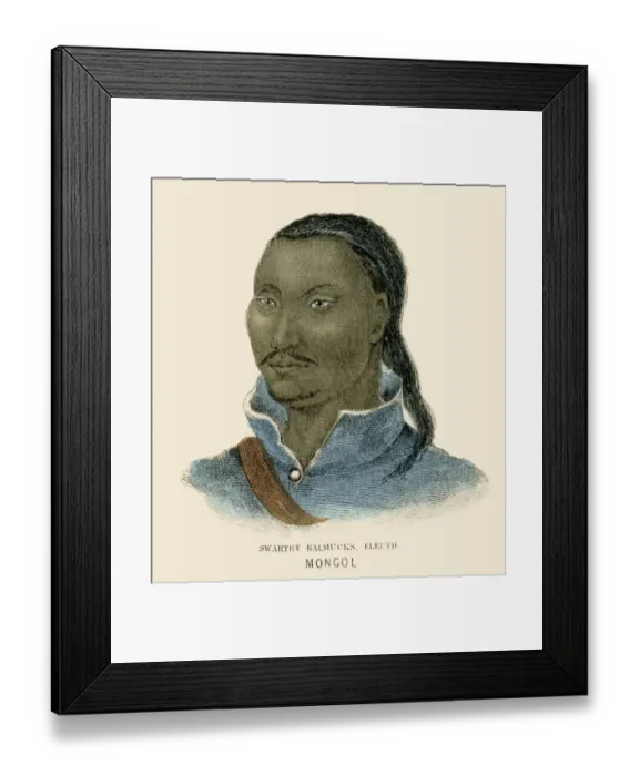 Framed Print : Kalmyk mongolian man illustration 1859 Framed Print : Kalmyk mongolian man illustration 1859