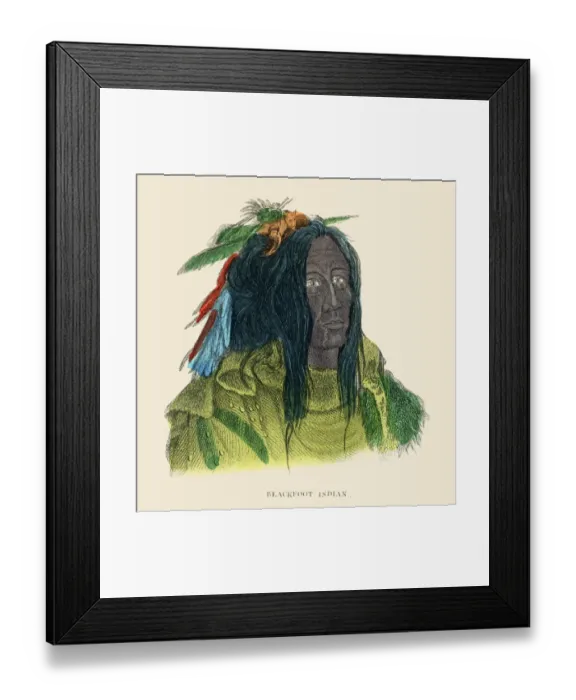 Framed Print : Blackfoot indian illustration 1859 Framed Print : Blackfoot indian illustration 1859