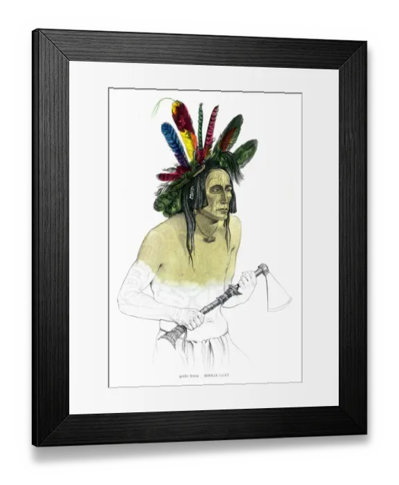 Framed Print : Mandan Indian Chief illustration 1859