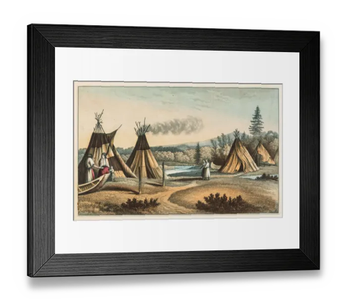 Framed Print : North American indians settlement 1853 Framed Print : North American indians settlement 1853