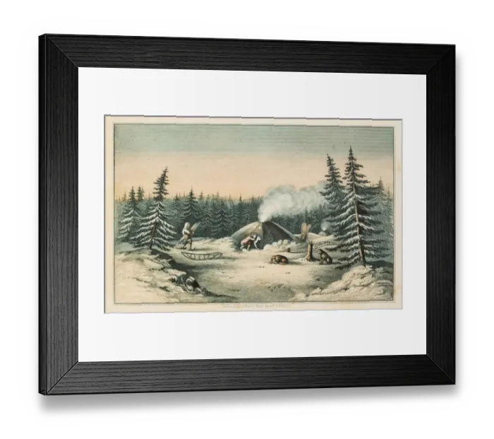 Framed Print : North American indians winter scene 1853 Framed Print : North American indians winter scene 1853