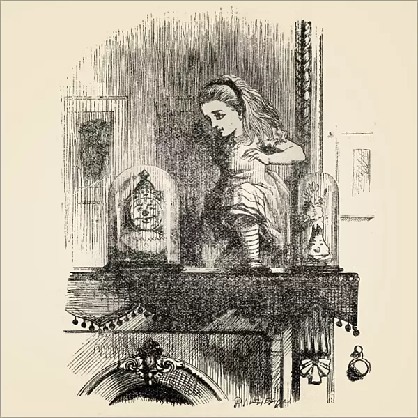 Alice and the mirror engraving 1899