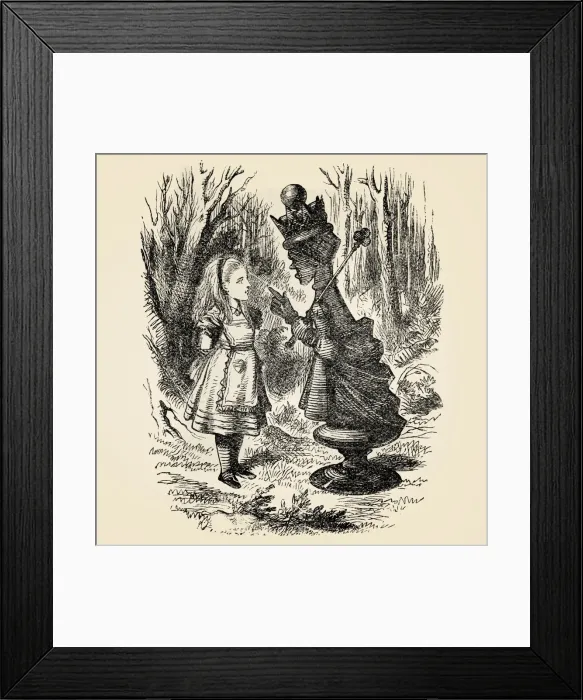 Framed Print : Alice with the Queen engraving 1899 Framed Print : Alice with the Queen engraving 1899