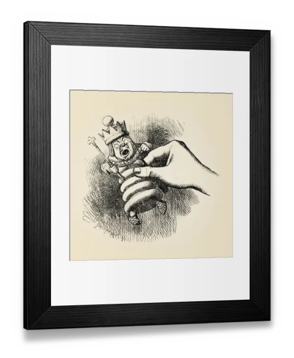 Framed Print : Alice holding the King engraving 1899