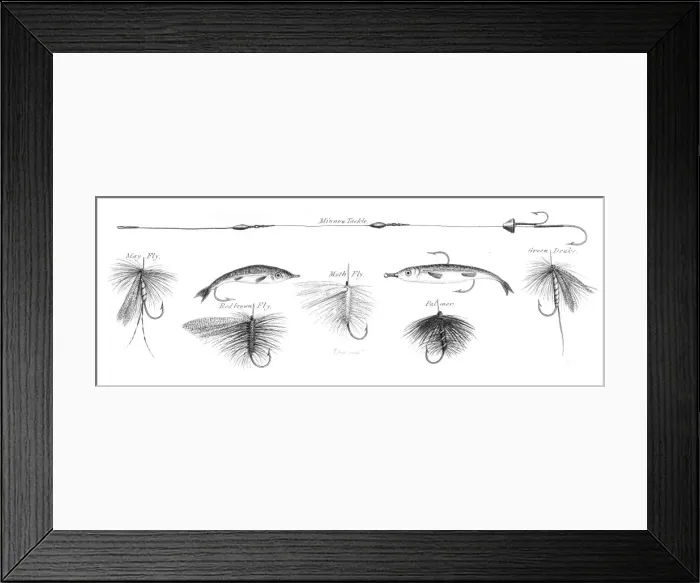 Framed Print : Fishing hooks engraving 1812 Framed Print : Fishing hooks engraving 1812