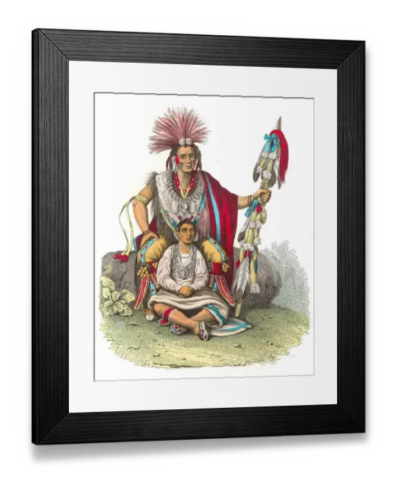 Framed Print : Indian chief Keokuk engraving 1853 Framed Print : Indian chief Keokuk engraving 1853