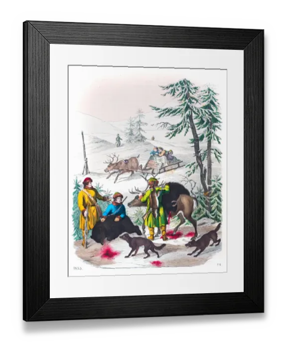 Framed Print : Lapland Finland engraving 1853