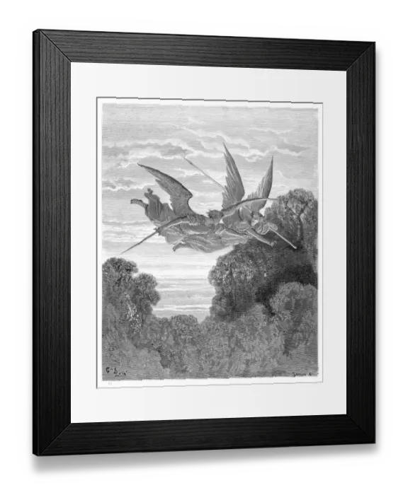 Framed Print : Angels Ithuriel and Zephon watch over Paradise Framed Print : Angels Ithuriel and Zephon watch over Paradise