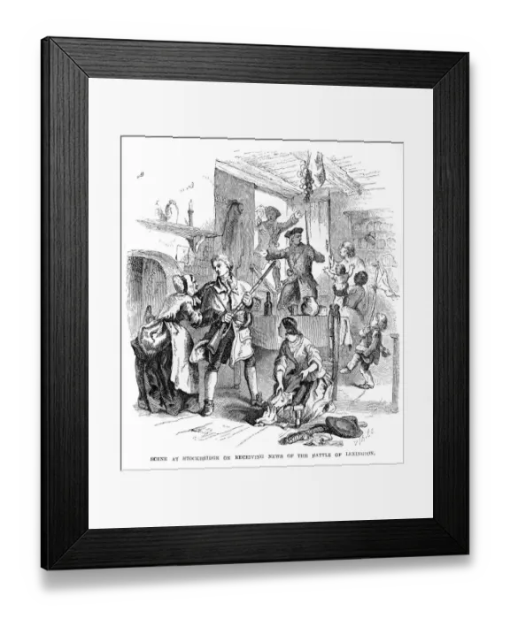 Framed Print : Stockbridge receiving news engraving 1859 Framed Print : Stockbridge receiving news engraving 1859