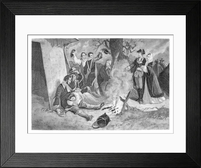Framed Print : Washington encampment engraving 1859 Framed Print : Washington encampment engraving 1859