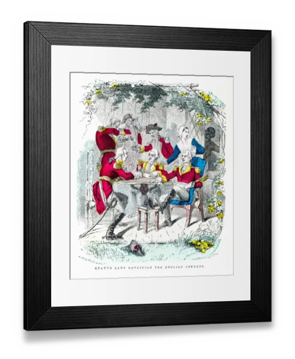 Framed Print : Washington and the quaker ladykengraving 1859