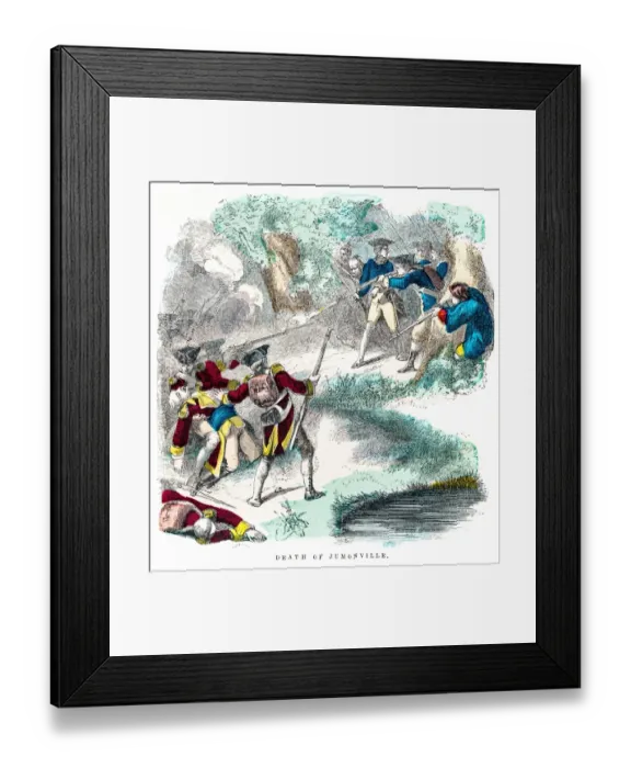 Framed Print : Washington death of Jumonville engraving 1859 Framed Print : Washington death of Jumonville engraving 1859